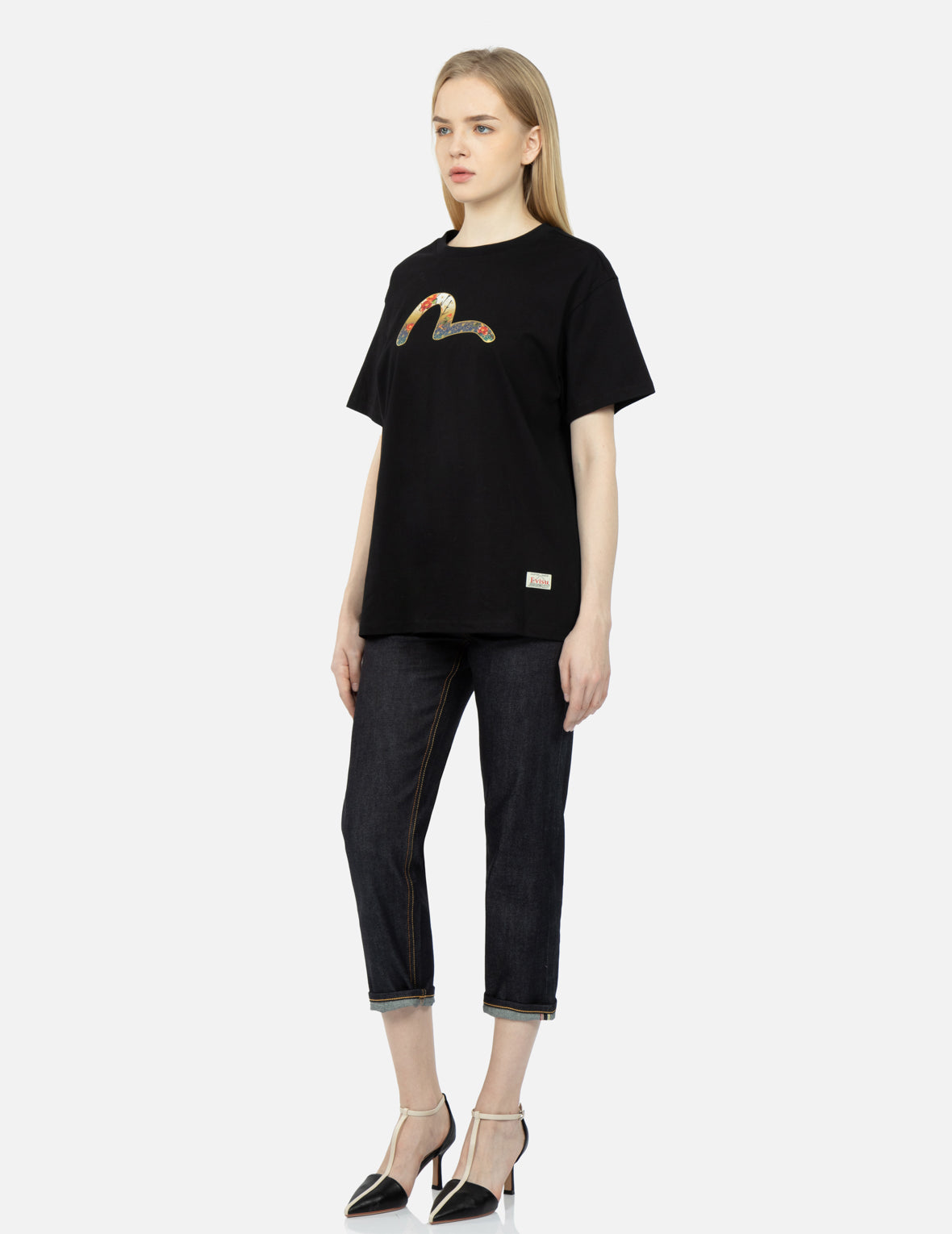 Peacock and Tsubaki Print Boyfriend T-shirt