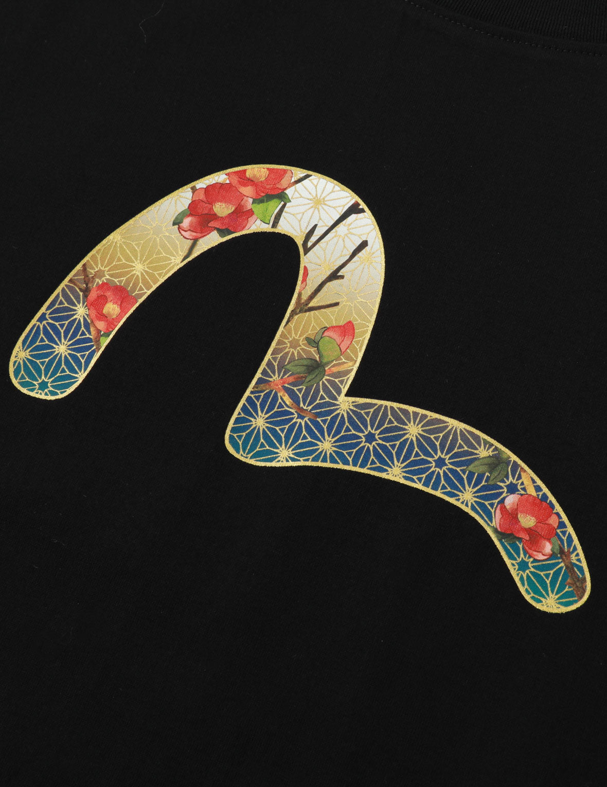 Peacock and Tsubaki Print Boyfriend T-shirt