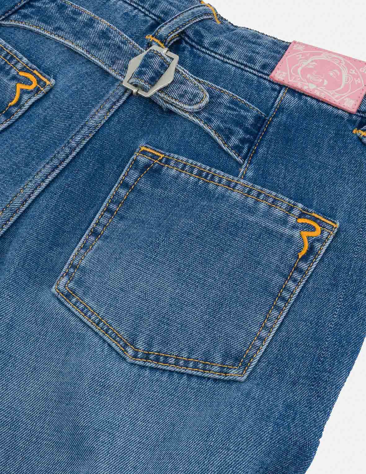 Washed Seagull Embroidery Fashion Fit Work Jeans