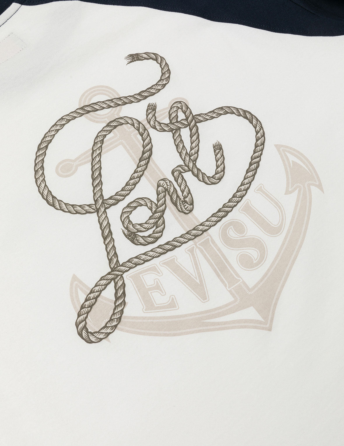 Nautical Theme Embroidery and Print Cropped Horn-sleeve T-Shirt