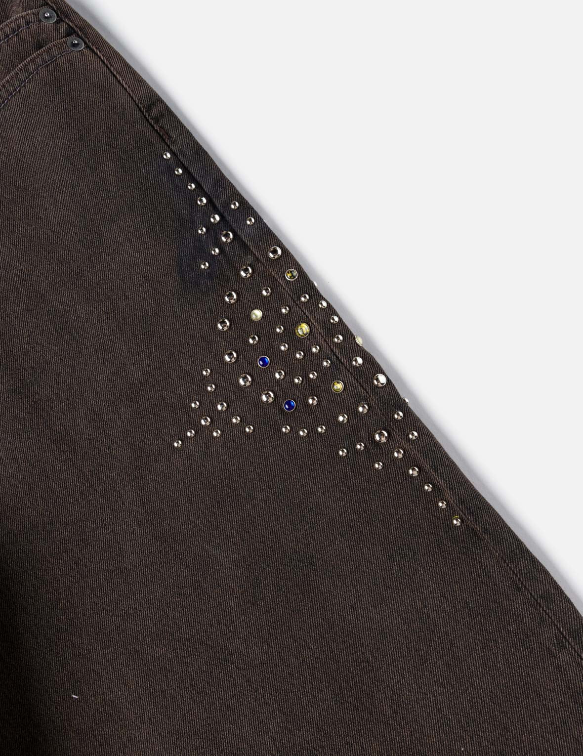 Graphic Rhinestones Denim Shorts
