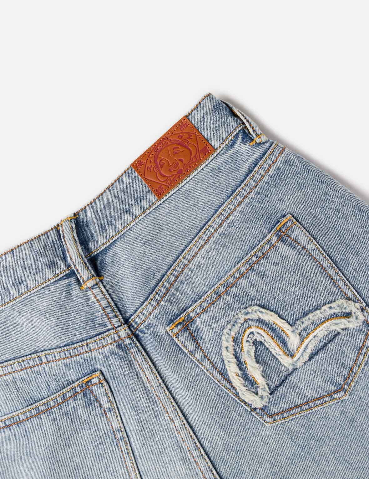 Evisu Applique Distressed Jeans