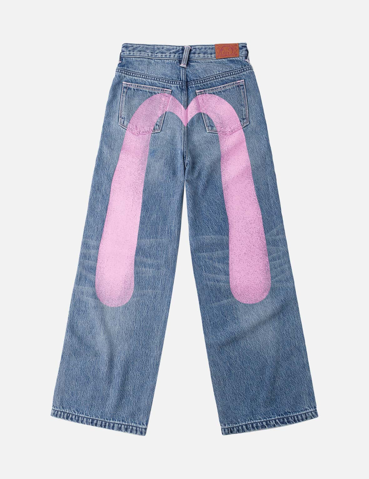 Light Pink Washed Daicock Print Jeans