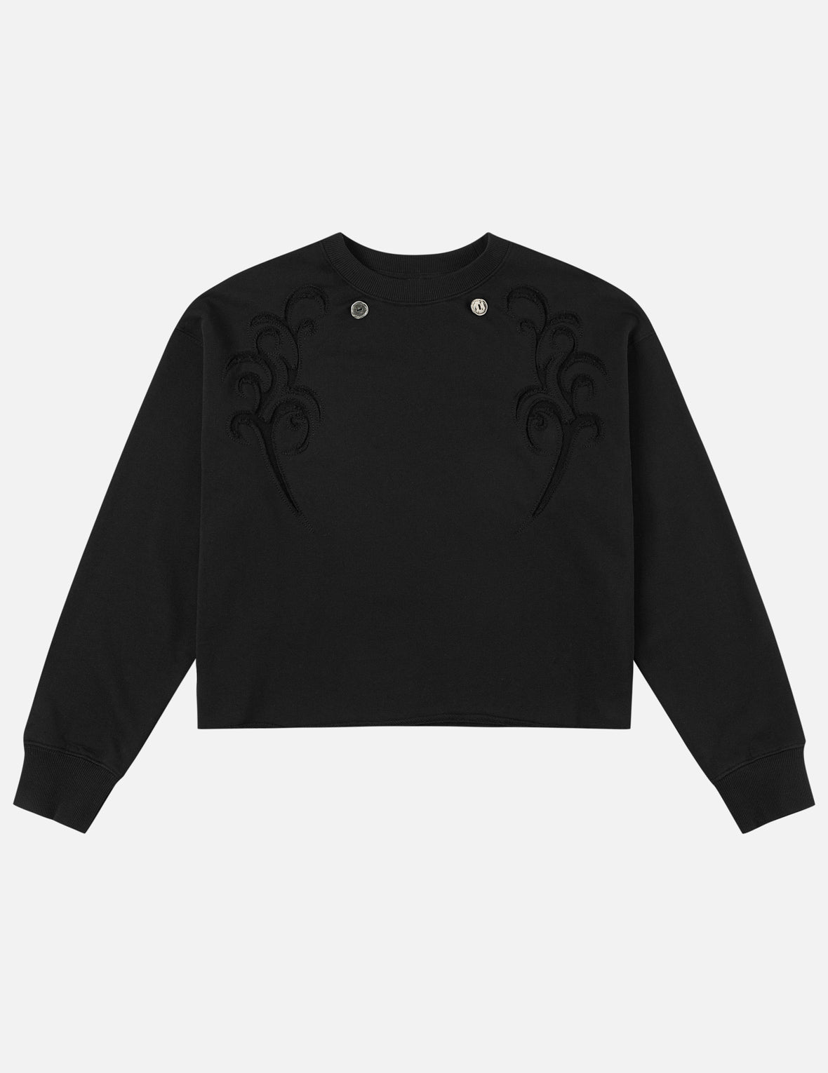 Reversed Fabric Patched Sweatshirt