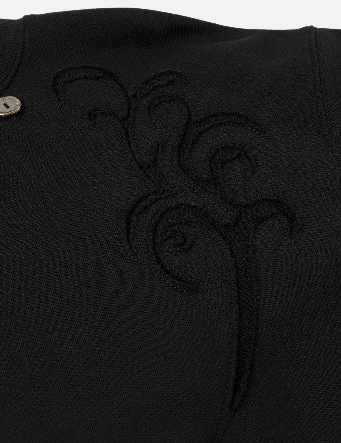 Reversed Fabric Patched Sweatshirt