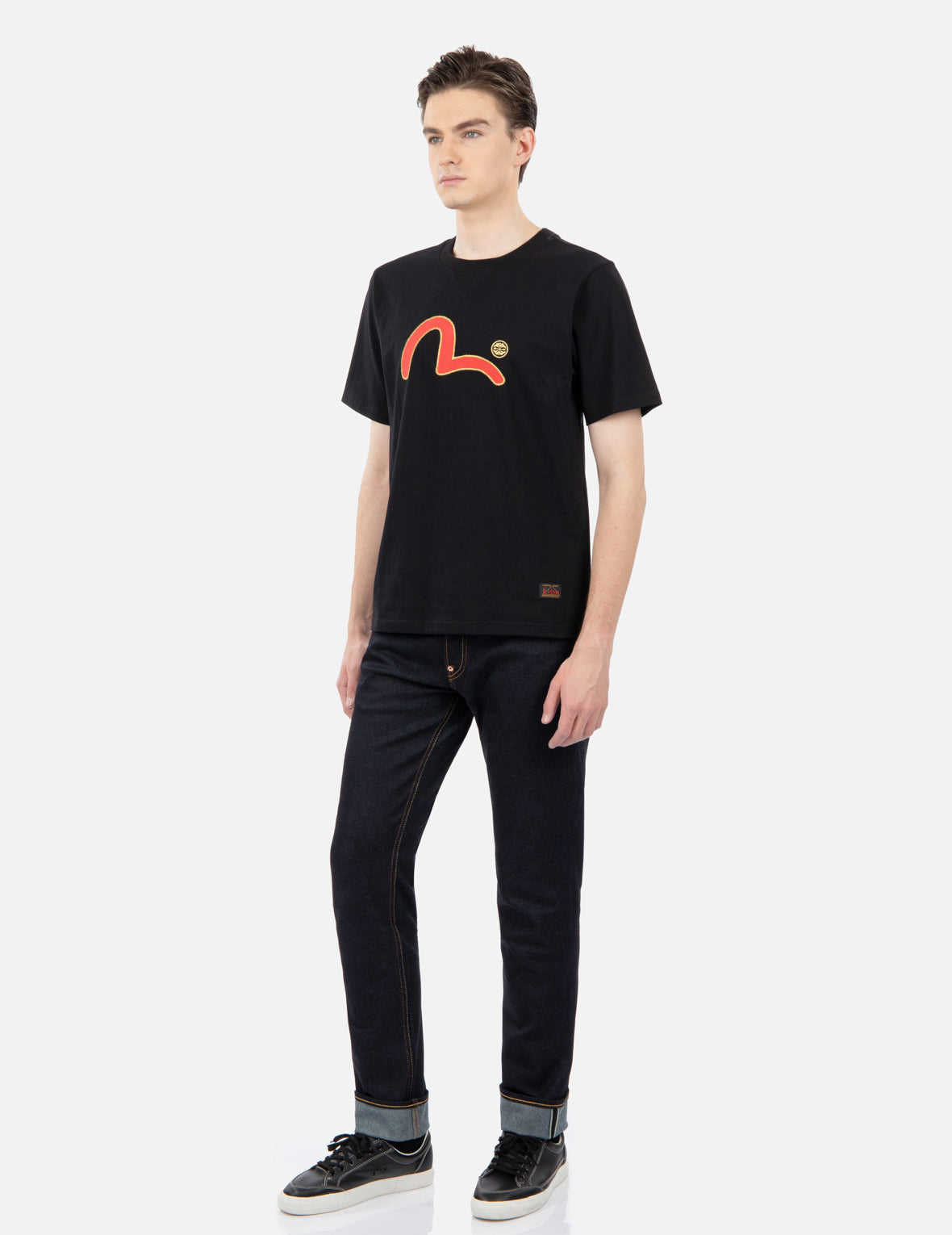 Seagull Print and Kamon Embroidery T-shirt