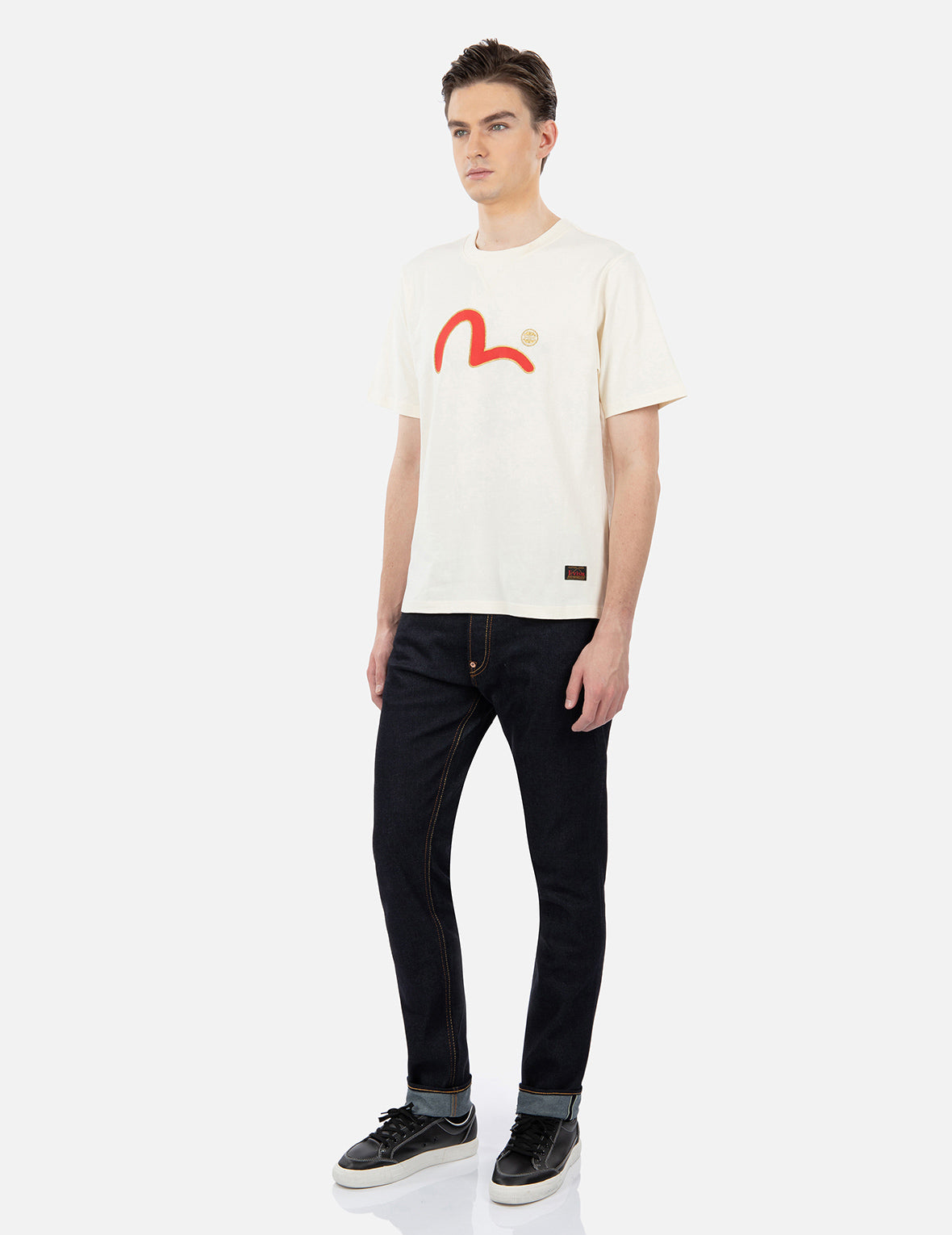 Seagull Print and Kamon Embroidery T-shirt