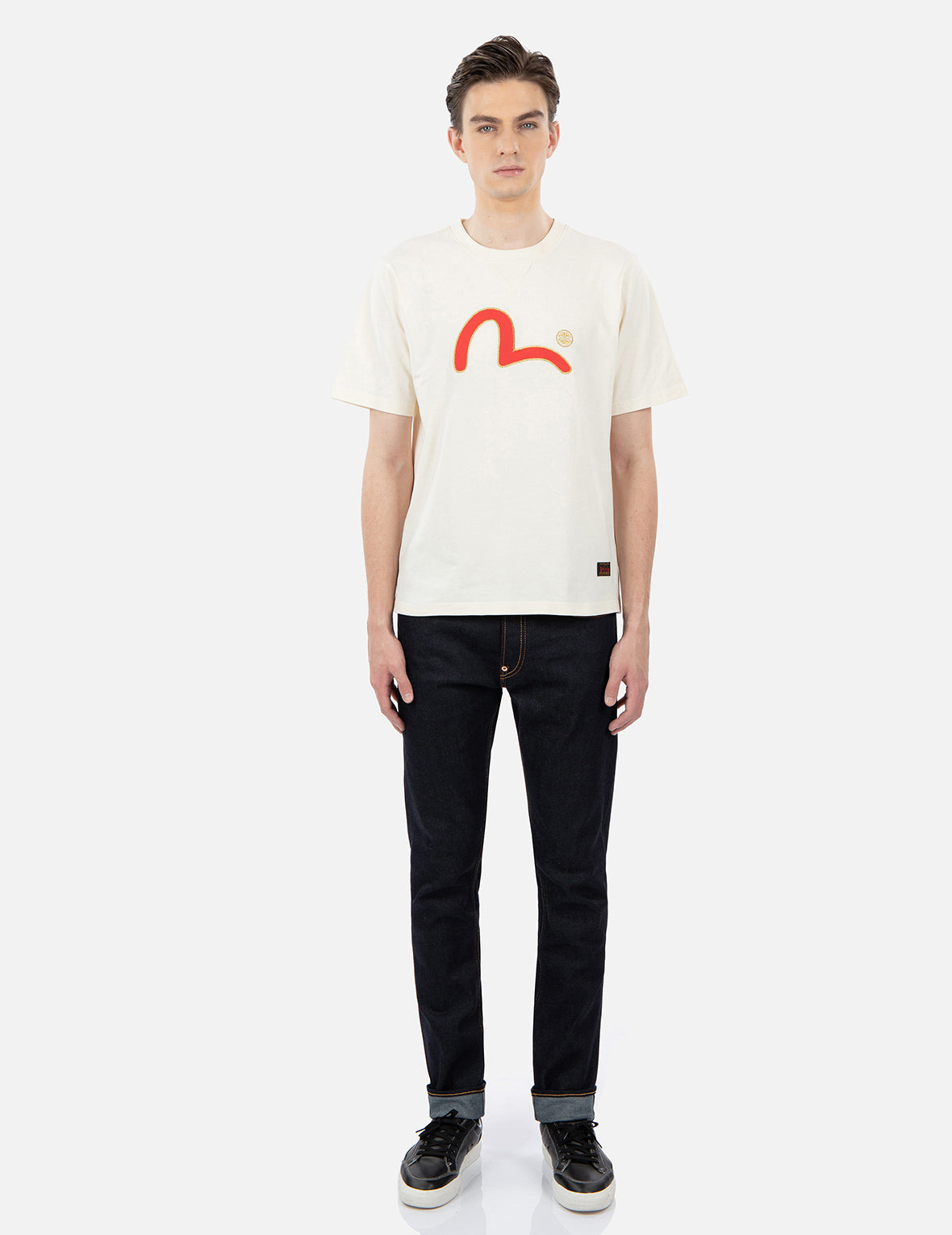 Seagull Print and Kamon Embroidery T-shirt