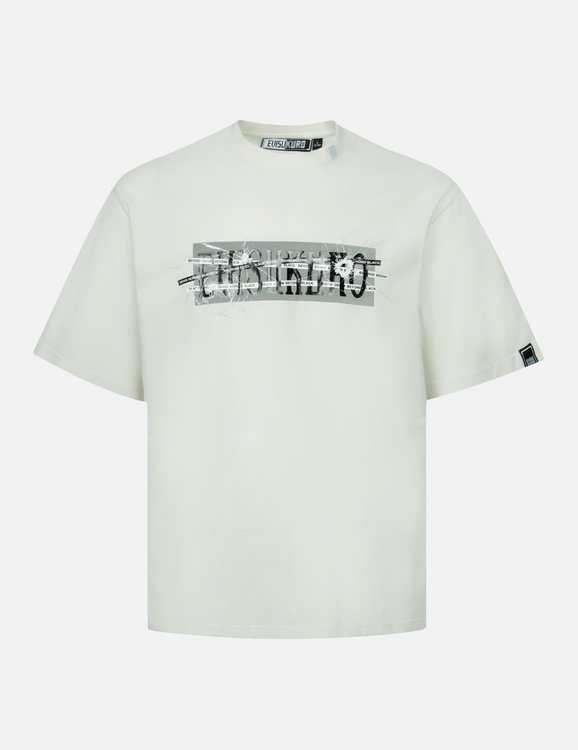 Multi Logo and Fragile Glass Effect Print Regular Fit T-shirt