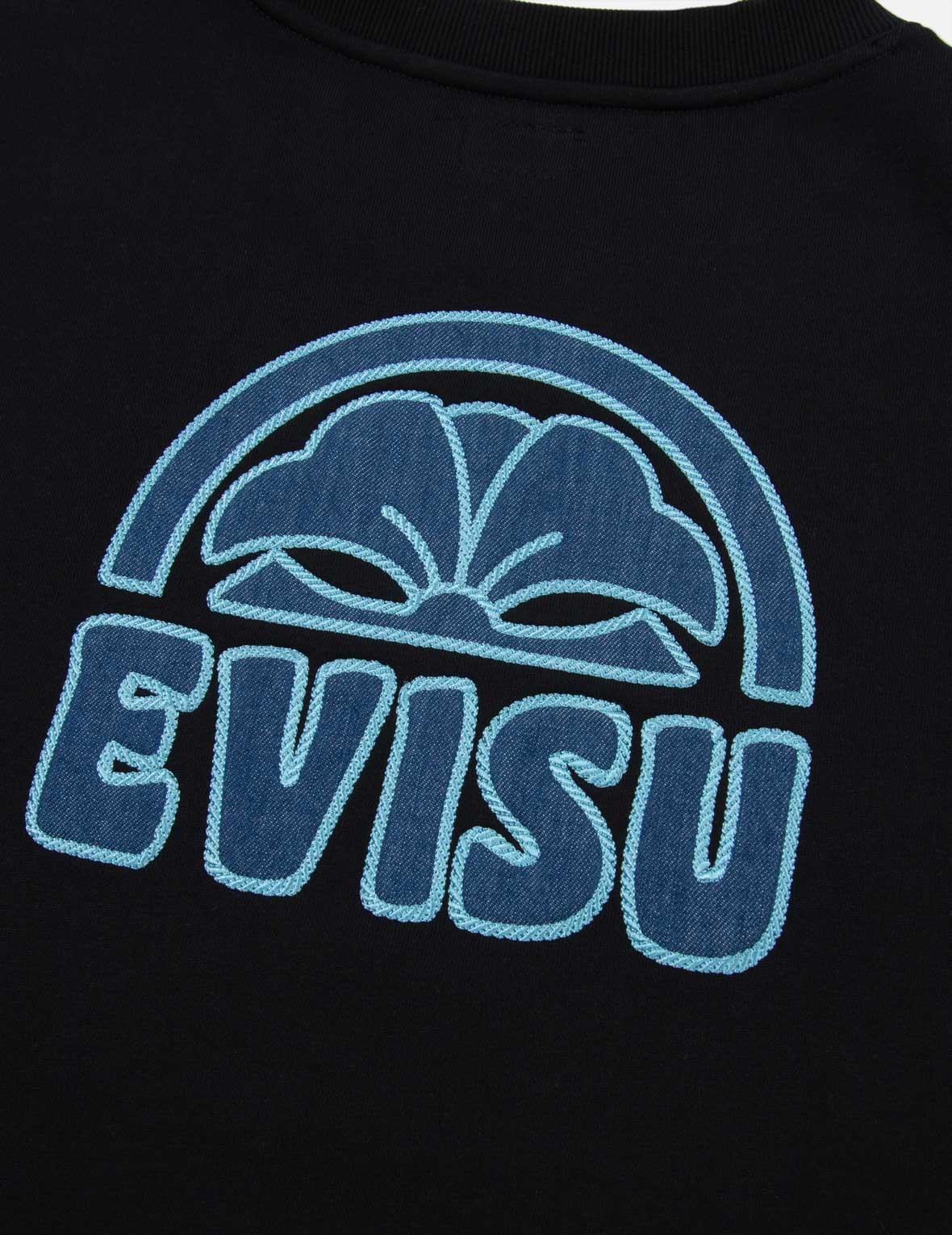 Kamon Logo Denim Appliqué Sweatshirt