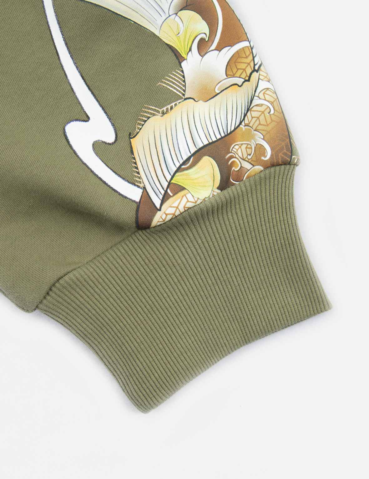 Tattoo Koi Print Hooded Sweatshirt