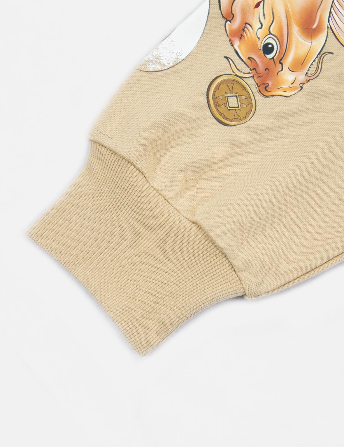 Tattoo Koi Print Hooded Sweatshirt