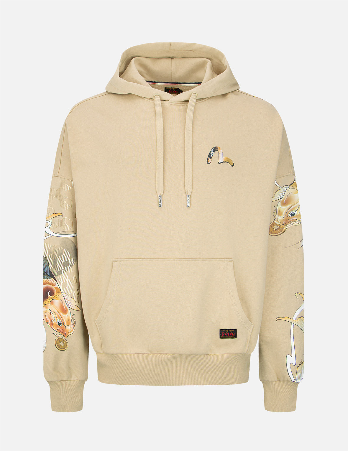 Tattoo Koi Print Hooded Sweatshirt