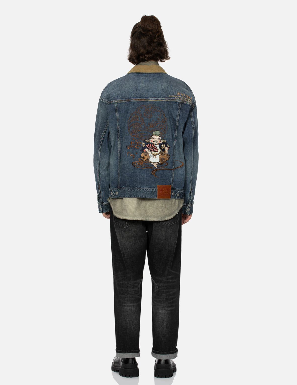 Ebisu Embroidery Loose Fit Denim Jacket – EVISU