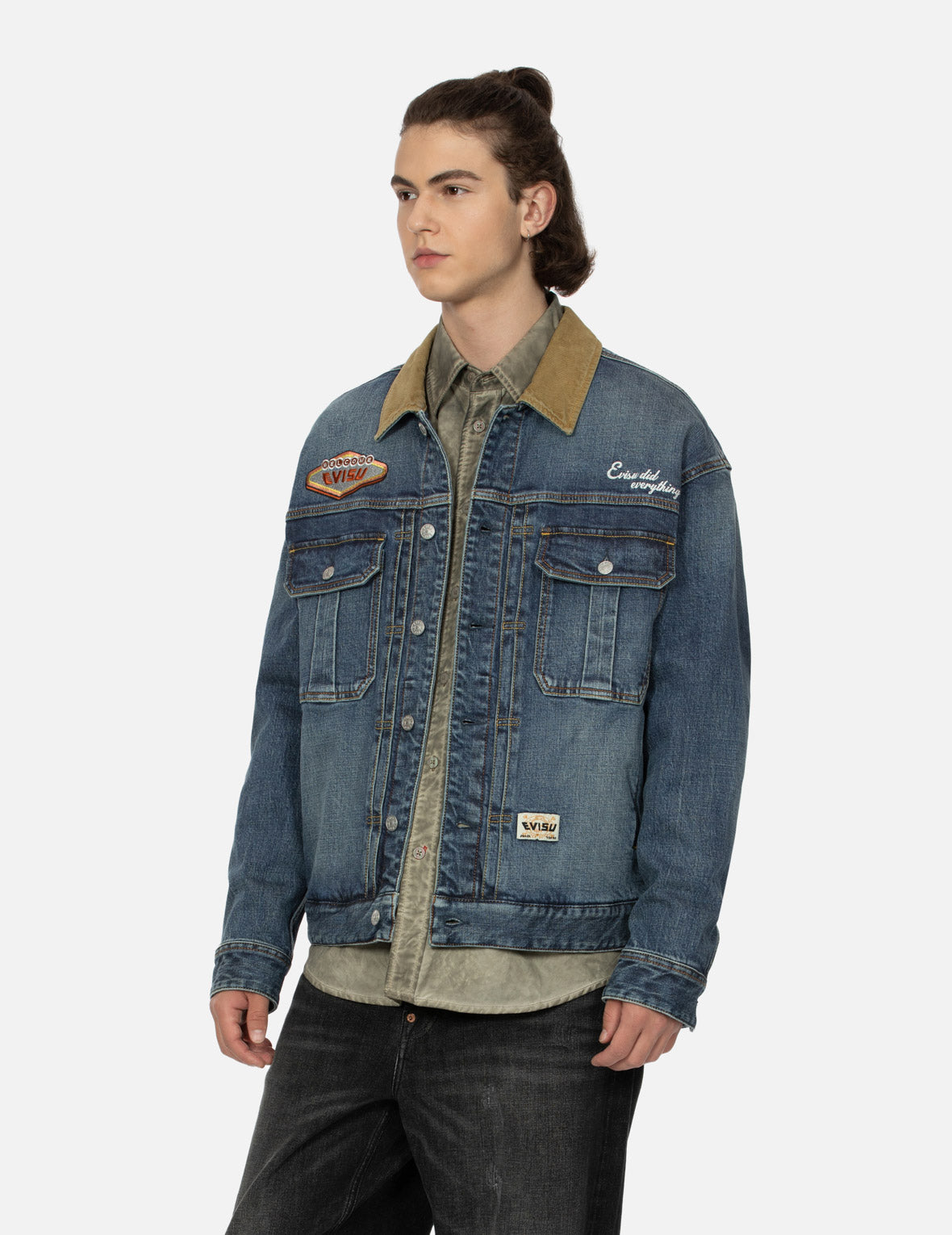 Ebisu Embroidery Loose Fit Denim Jacket – EVISU