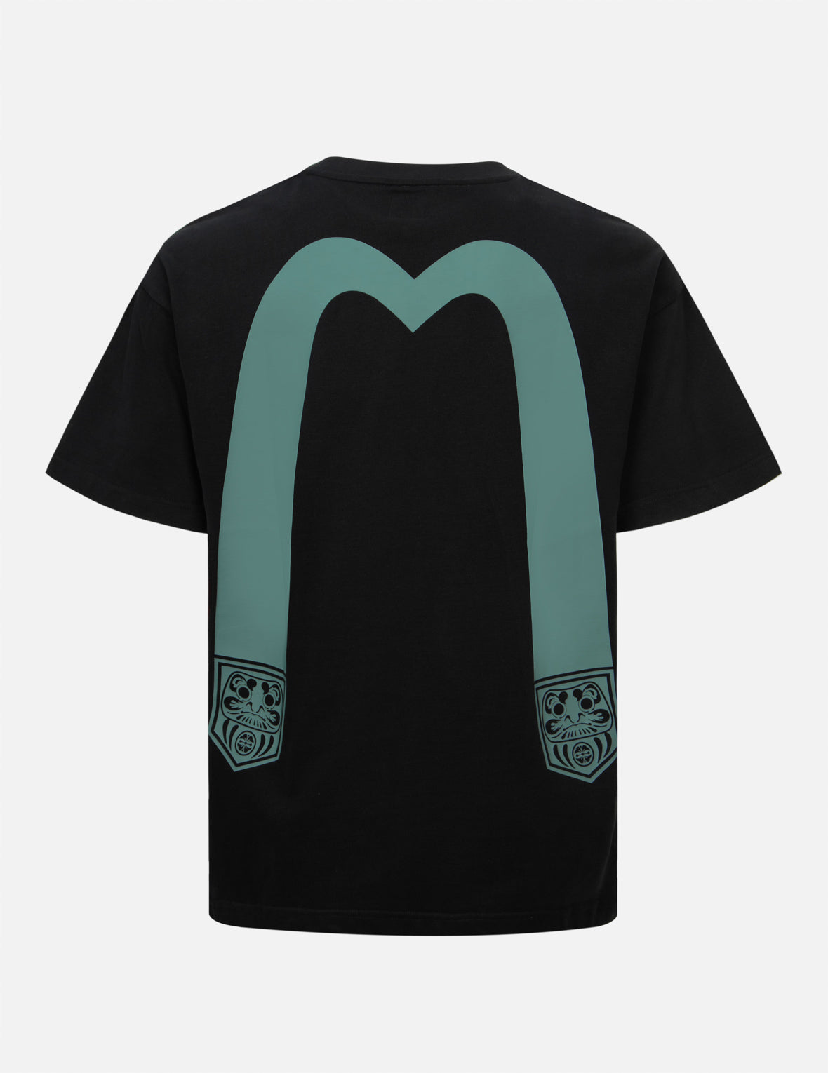 Pocket-shaped Daruma Daicock Print Relax Fit T-shirt