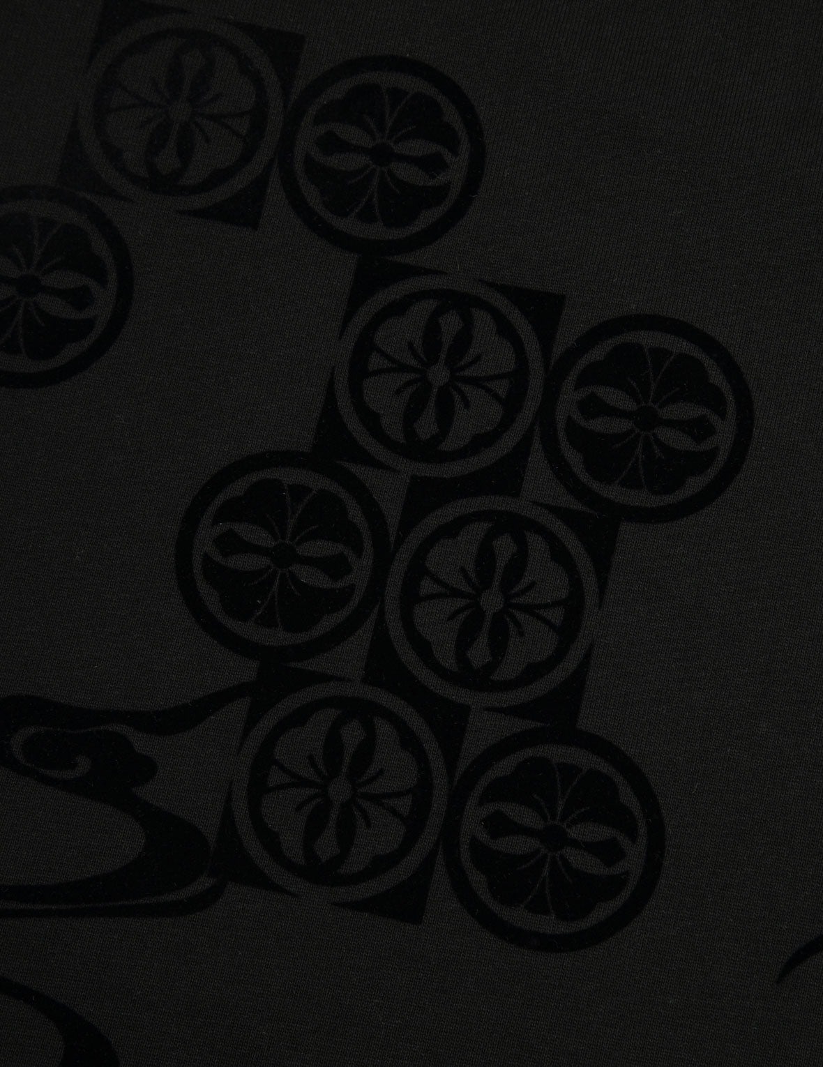 Seagull Embroidery and Allover Flocking Patterns Relax Fit T-shirt