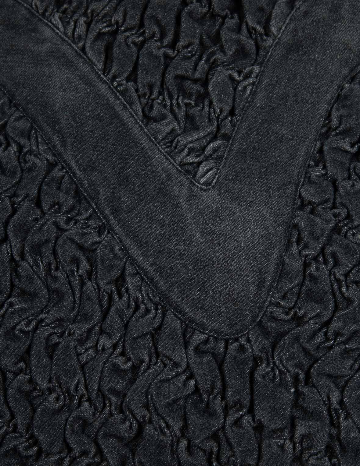 Seagull Embroidery Texture Oversized Denim Jacket