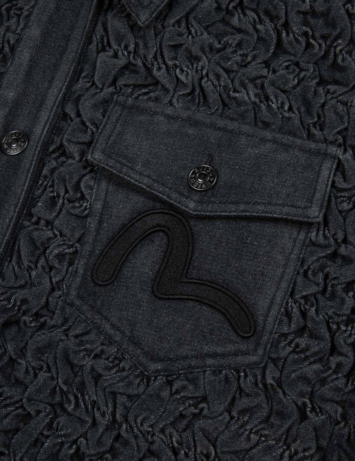 Seagull Embroidery Texture Oversized Denim Jacket