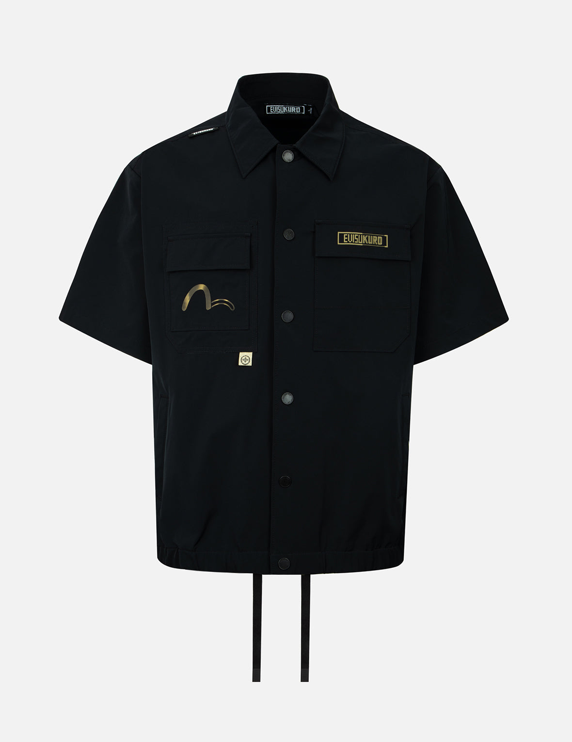 Logo Print Drawstring Short-Sleeve Shirt