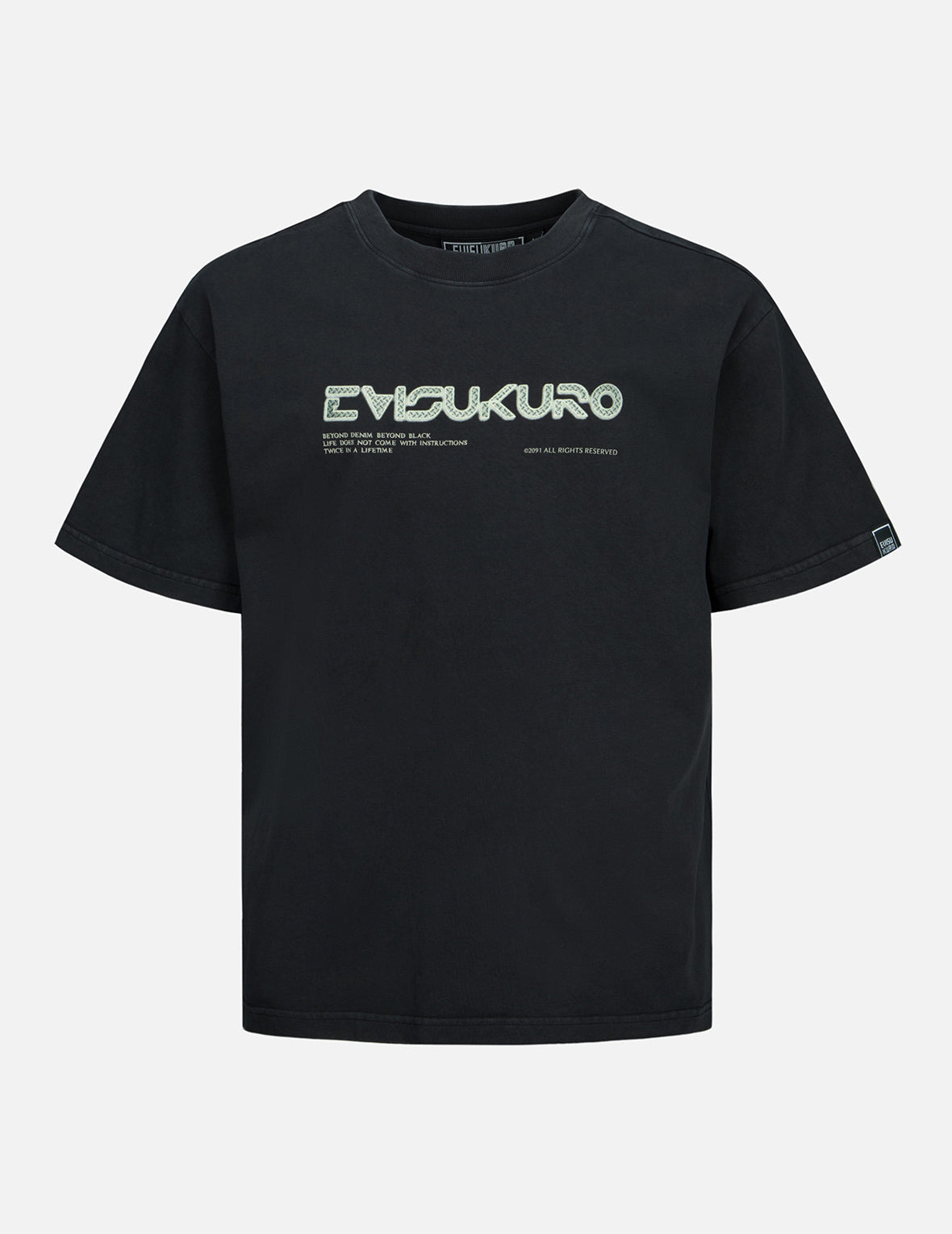 Metallic Stud Textured Logo Print T-shirt