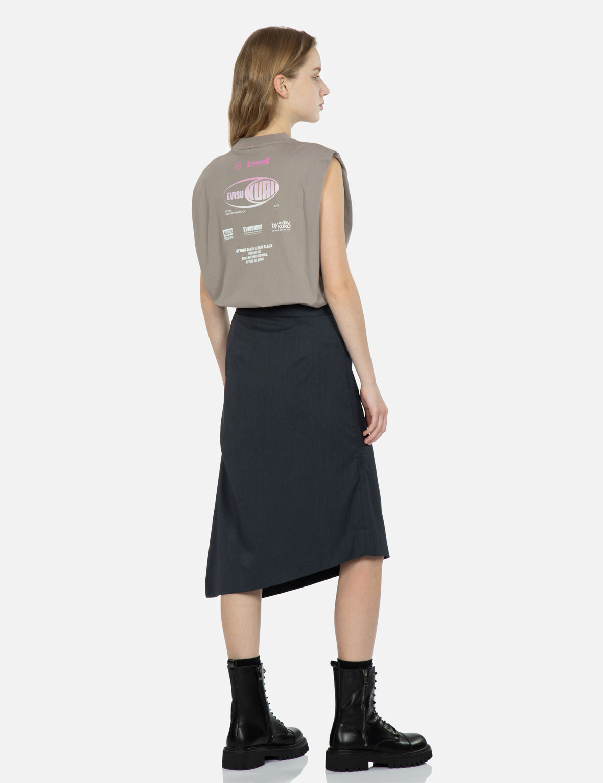 Logo Print Shoulder-Pad Tank Top