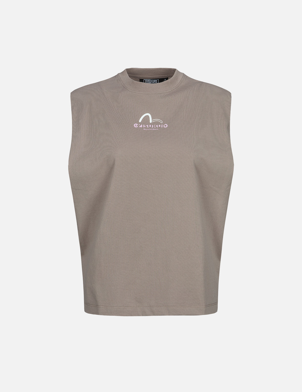 Logo Print Shoulder-Pad Tank Top