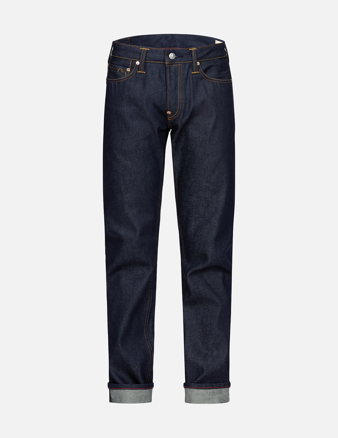 Brocade Kamon and Seagull Embroidery Slim-Fit Jeans #2010