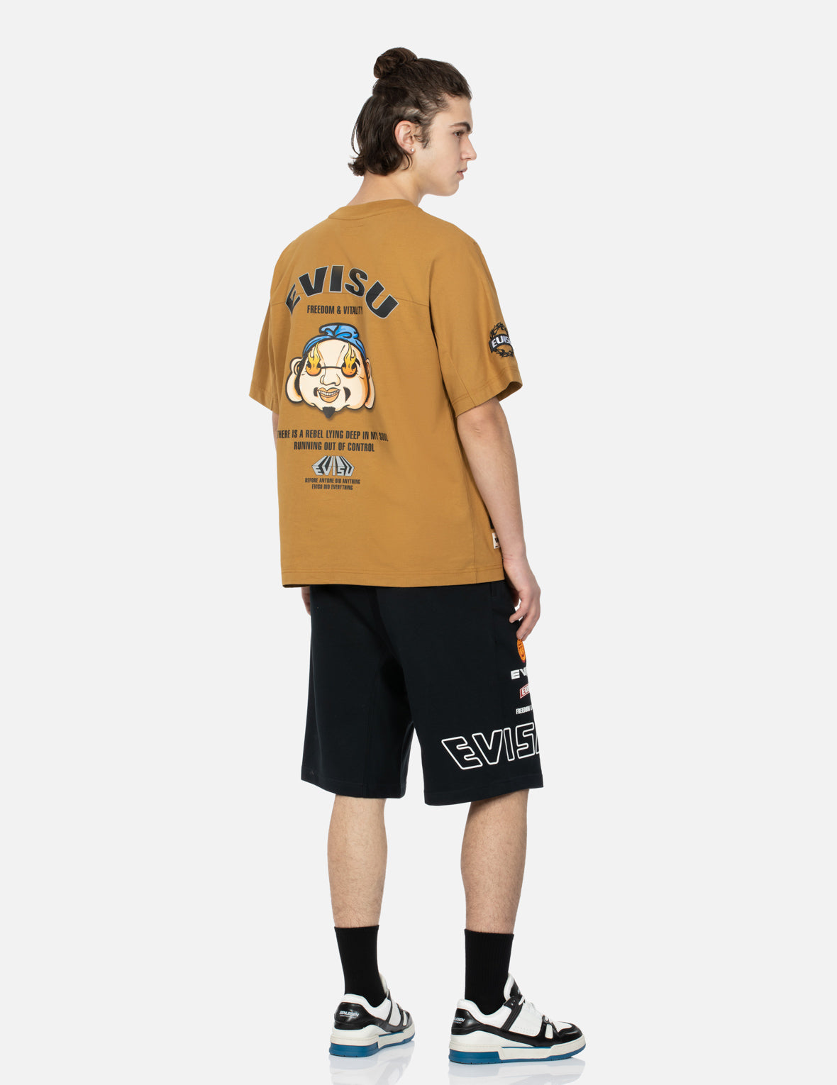 Logo Print and Kamon Embroidery Sweat Shorts