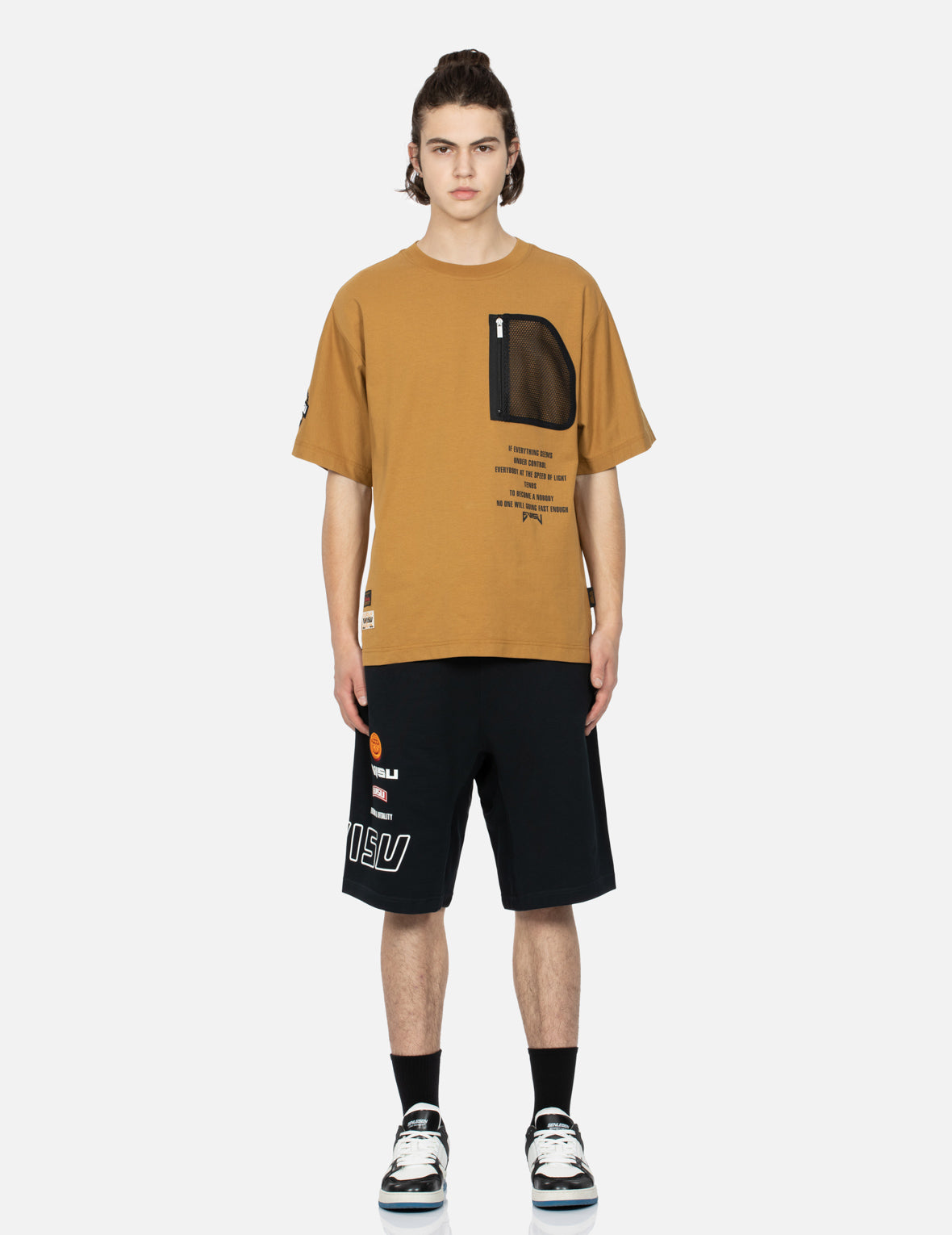 Logo Print and Kamon Embroidery Sweat Shorts