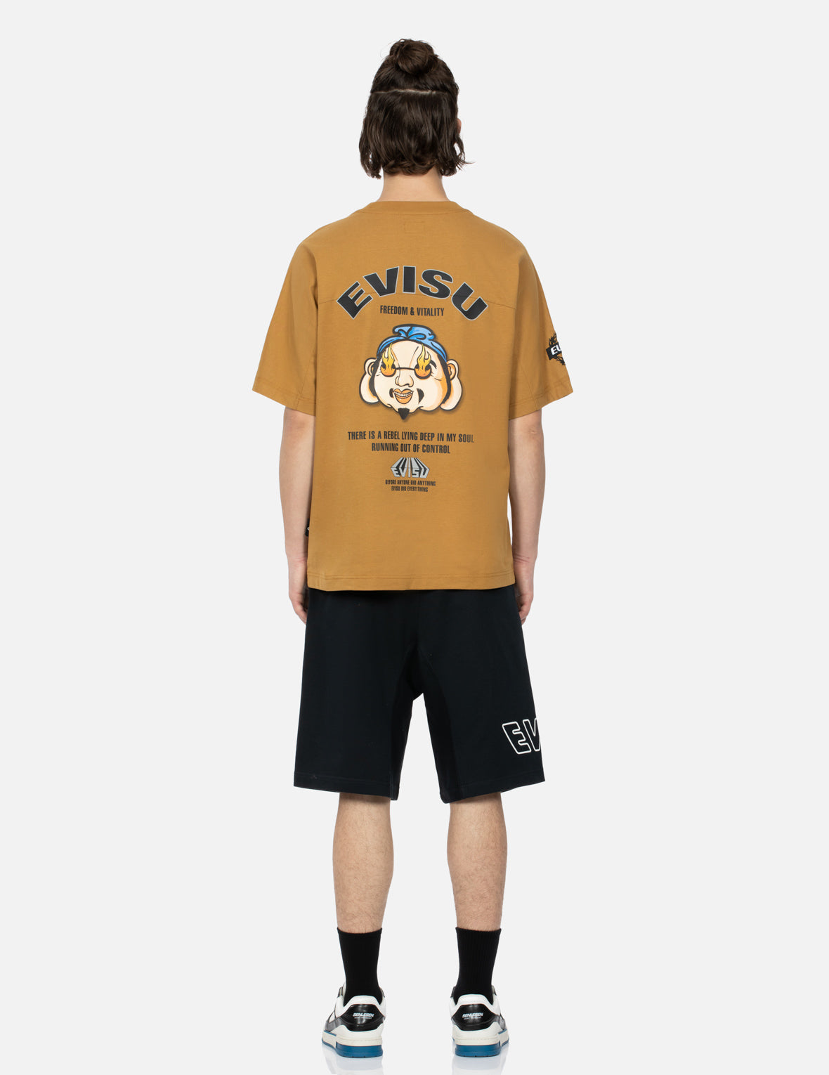 Logo Print and Kamon Embroidery Sweat Shorts