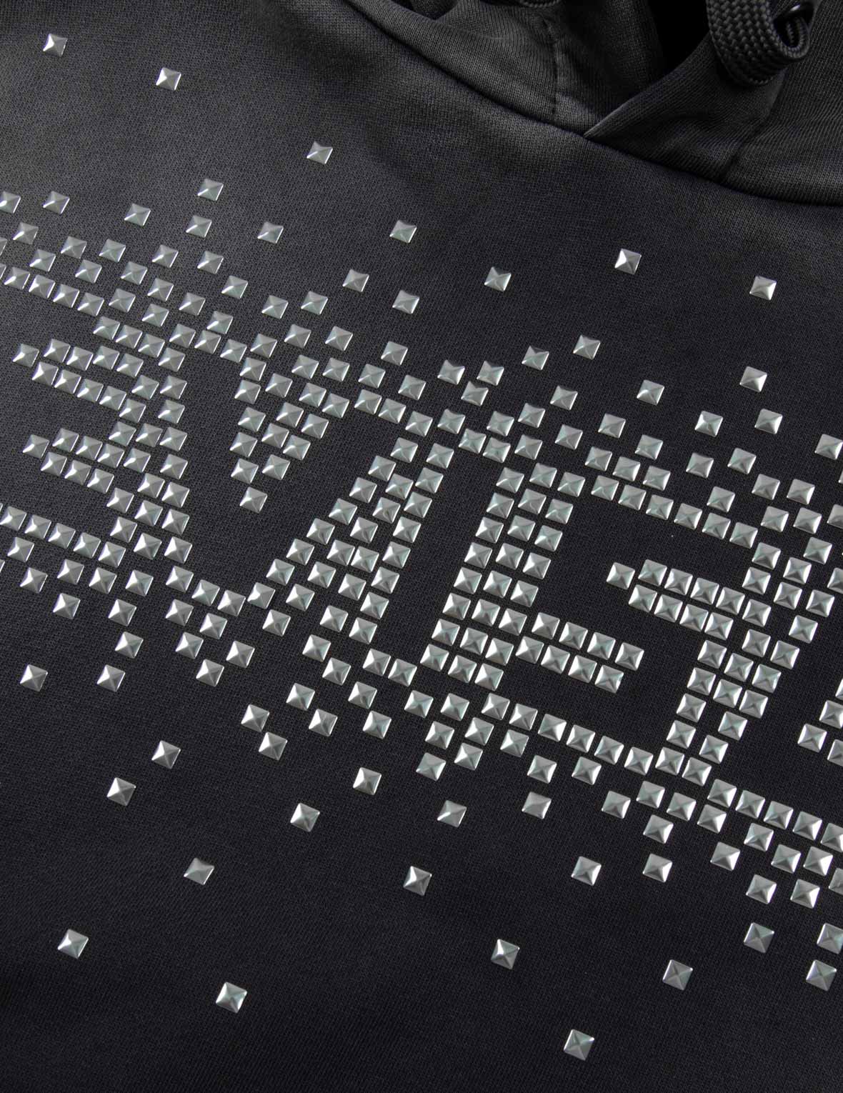 Metallic Heat-pressed EVISU Logo Loose Fit Hoodie