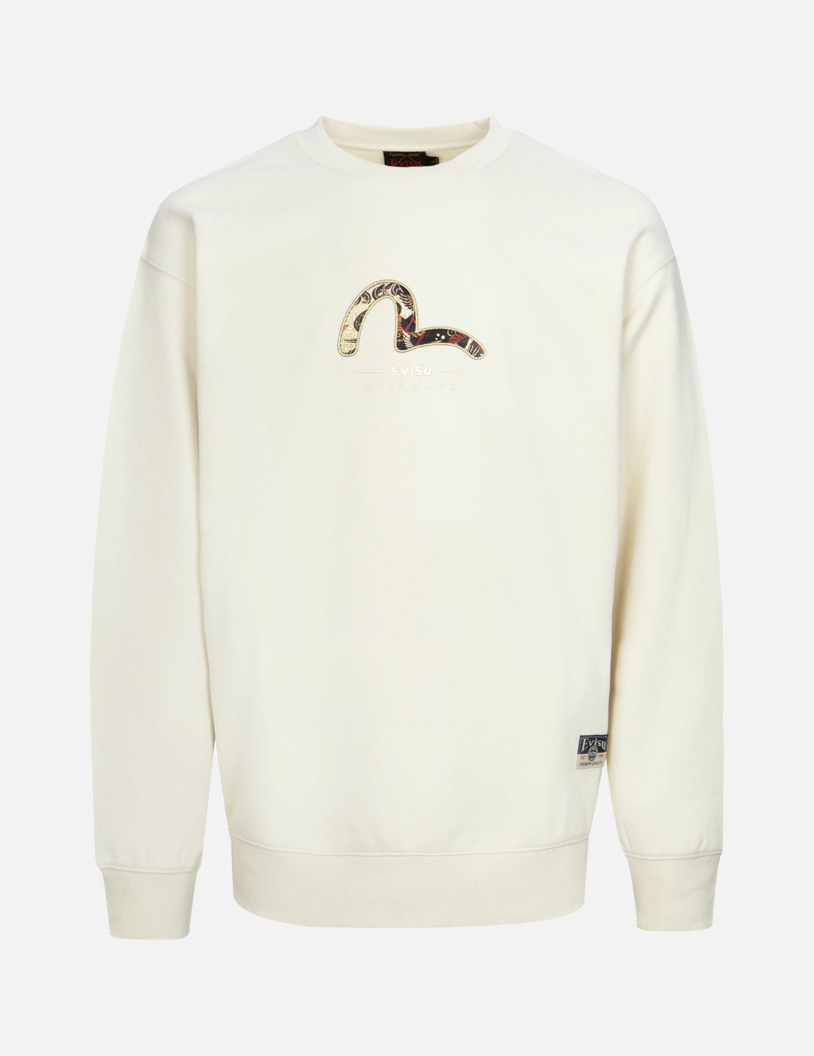 Seagull and Kamon Brocade Appliqué Relax Fit Sweatshirt