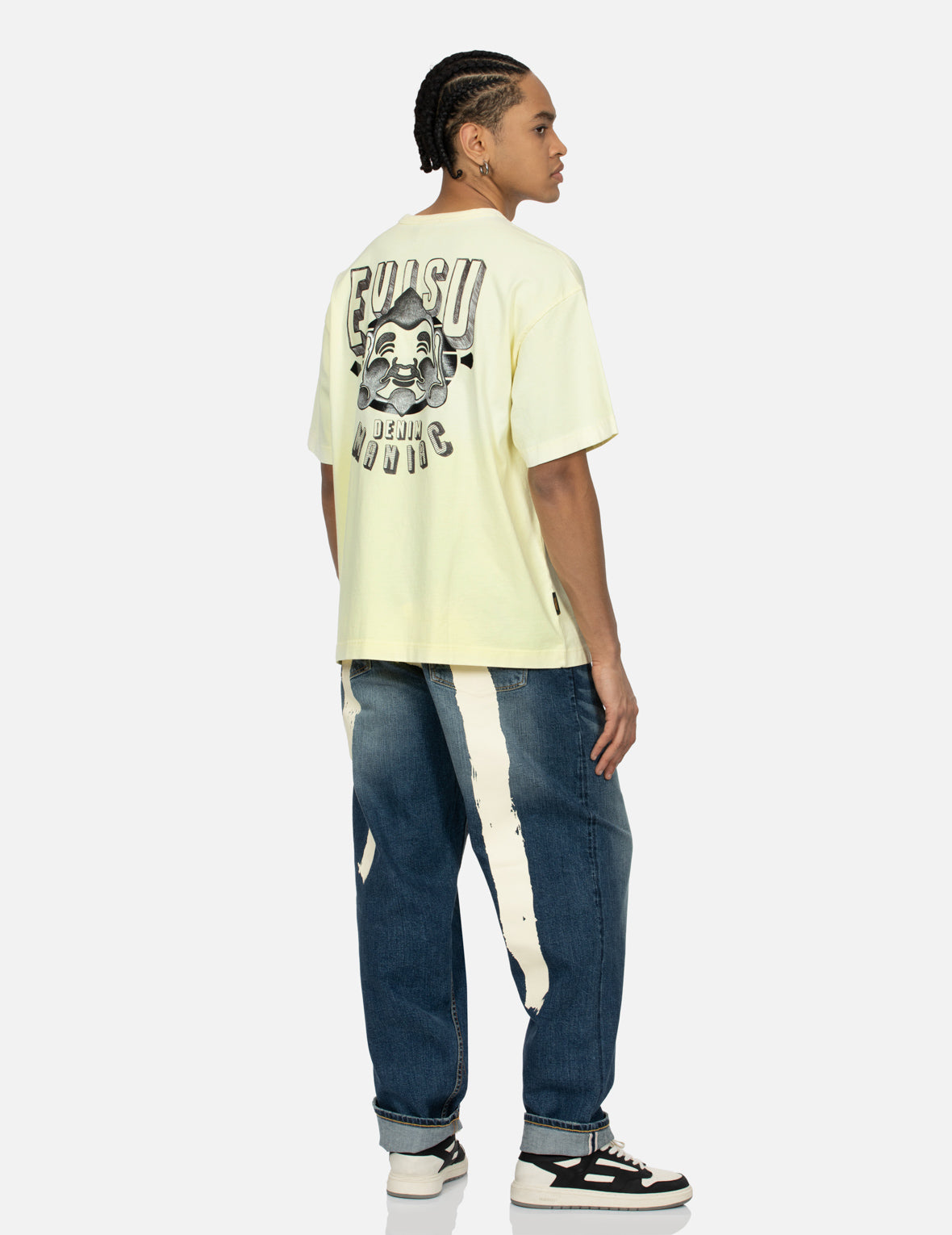 Seagull and Brushstroke-style Godhead Print Loose Fit T-shirt