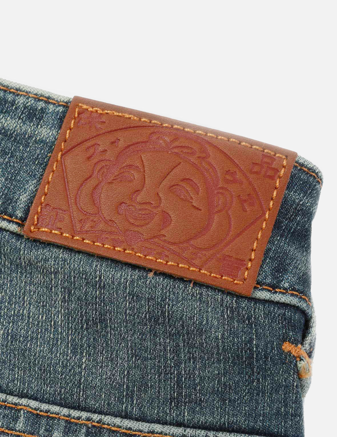 Graffiti Daruma and Logo-pattern Seagull Skinny Jeans