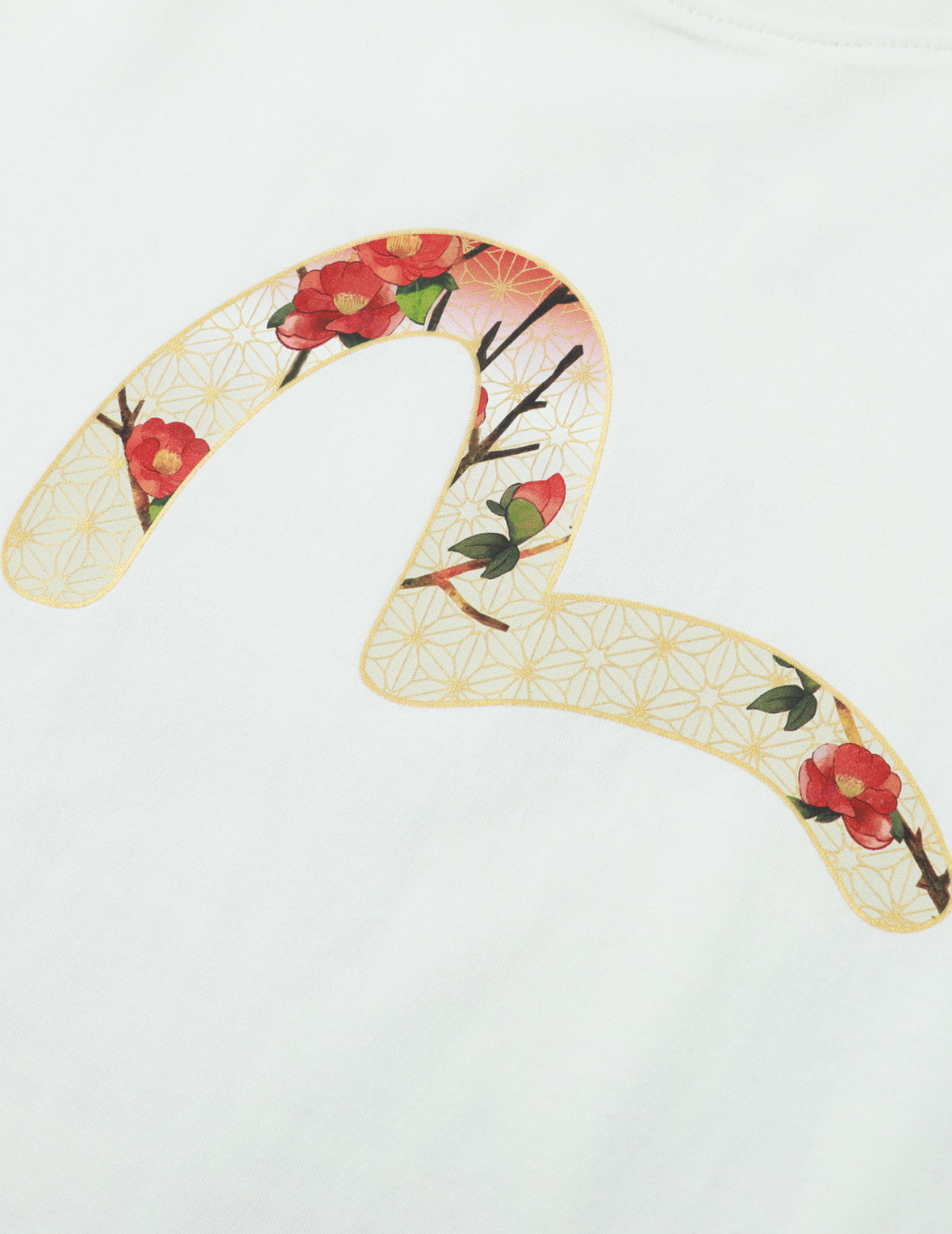 Peacock and Tsubaki Print Boyfriend T-shirt