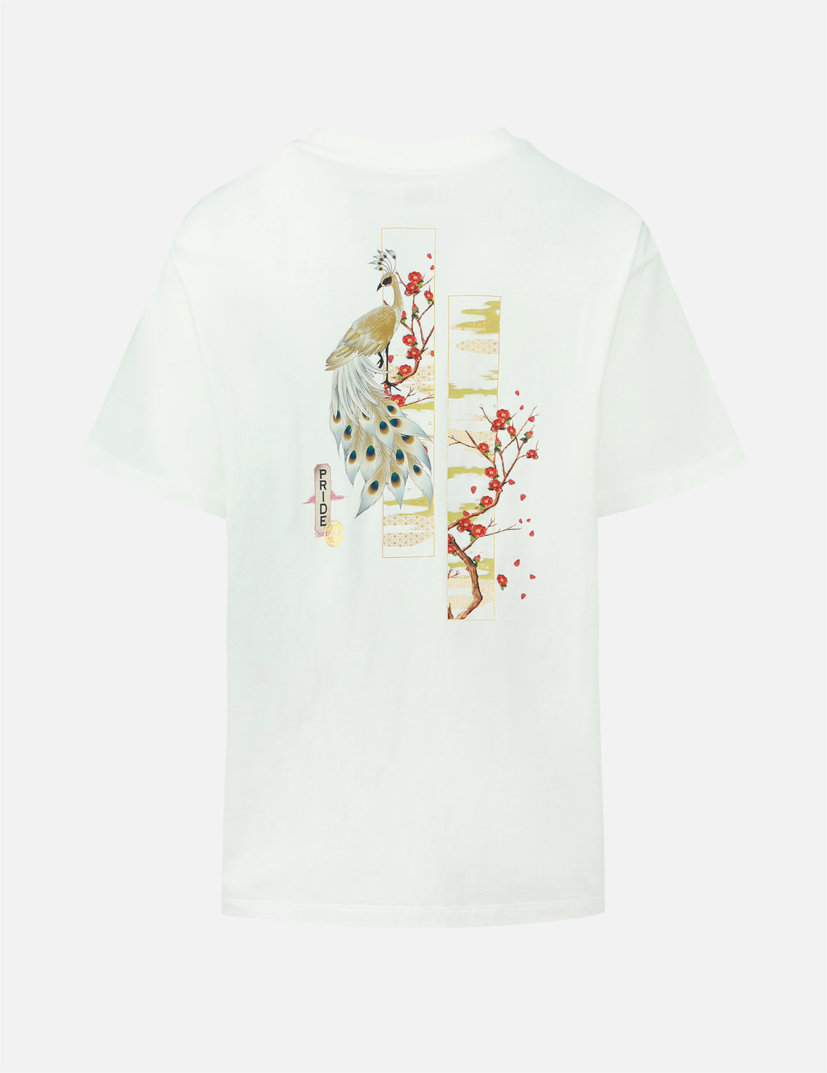 Peacock and Tsubaki Print Boyfriend T-shirt
